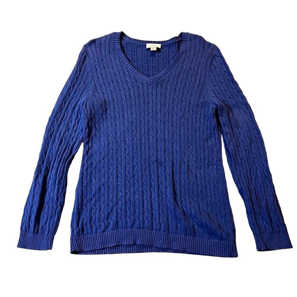Ann Taylor LOFT Women’s Blue Pull-on V-neck  Sweater XL